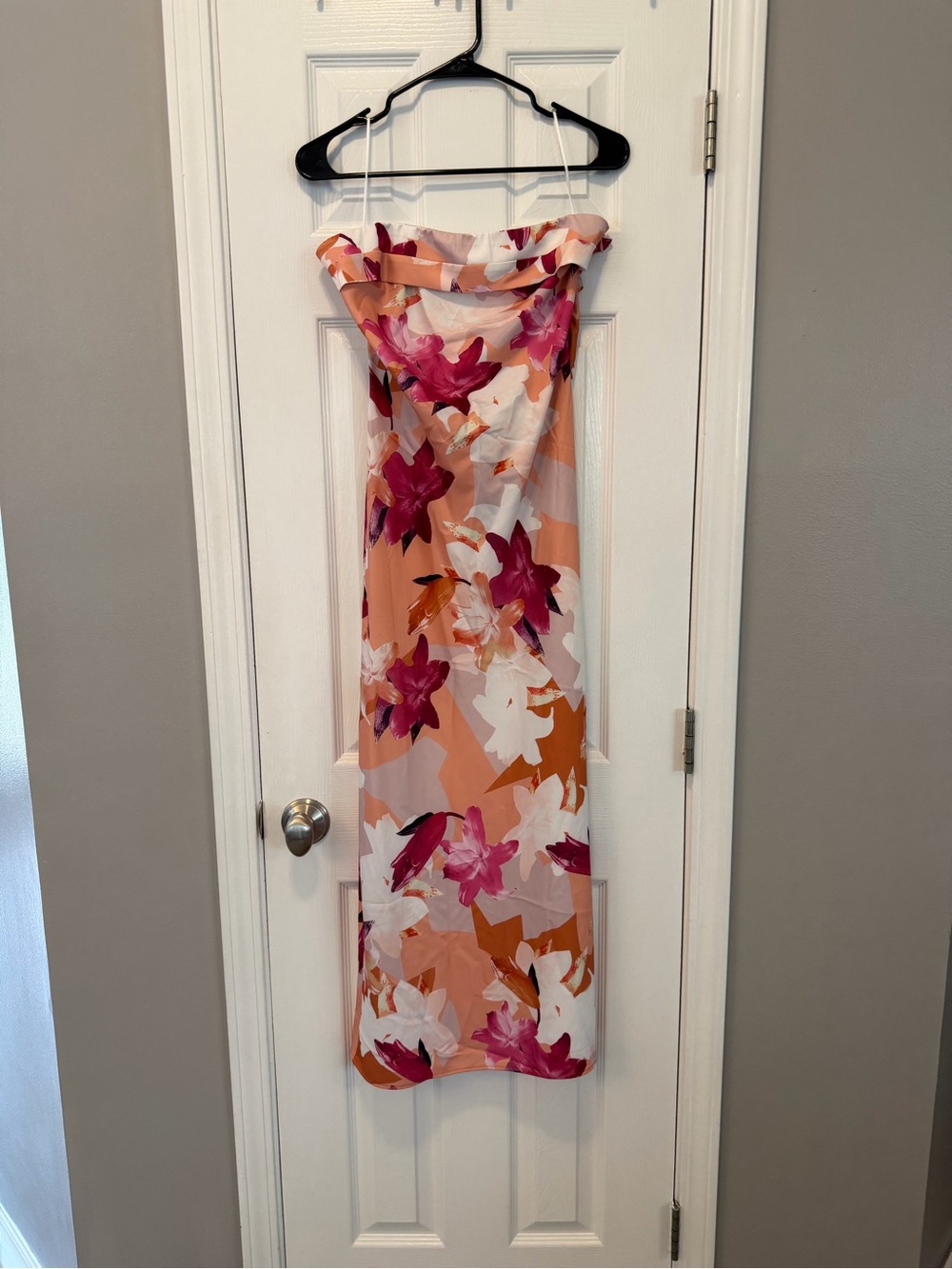 Floral Strapless Midi Dress